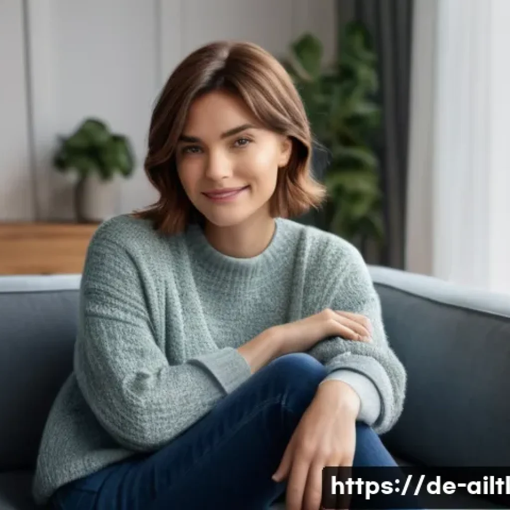 감정 인식 AI의 글로벌 시장 동향 - **Prompt:** "A realistic, high-definition image of a young woman in her early 30s, with short brown ...