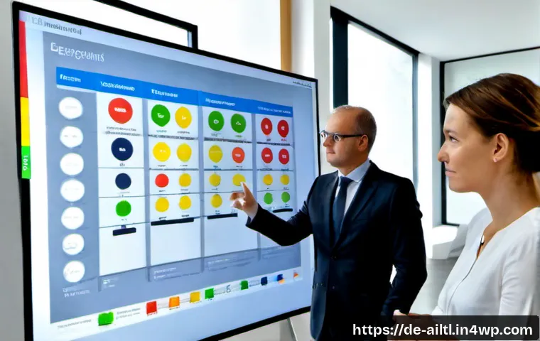 Home 17 감정 인식 AI와 기업 전략 연계 - Photorealistic modern German corporate strategy meeting in a bright Berlin office, diverse business ...